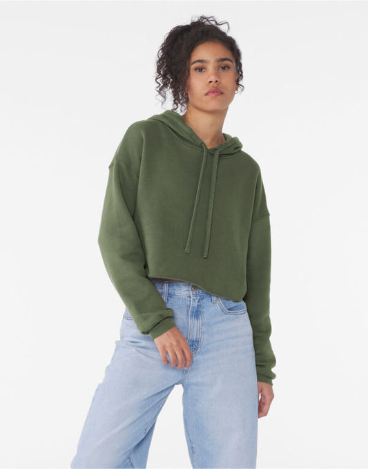 Bella Womens Cropped Fleece Hoody